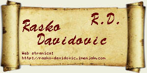 Raško Davidović vizit kartica